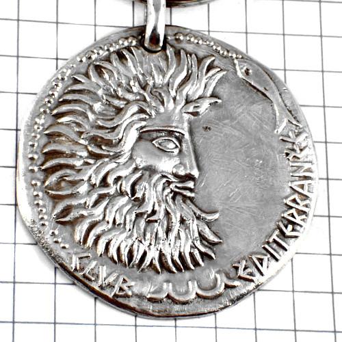 キーホルダー・太陽の横顔と魚クラブメッド地中海クラブ余暇シルバー銀色◆フランス限定ポルトクレ◆レアな...