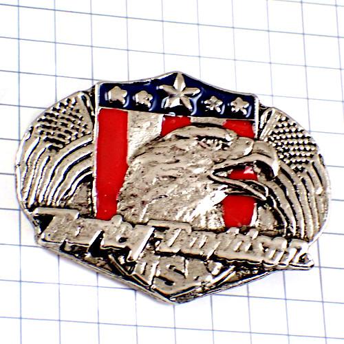 ピンバッジ・ハーレーダビッドソン二輪バイク銀色シルバー/USA星条旗アメリカ国旗オートバイ◆フランス...