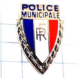 ピンバッジ・フランスの警察ポリスの紋章FRシルバー銀色 POLICE◆フランス限定ピンズ◆レアなヴィ...