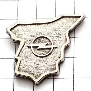 ピンバッジ・オペル車マークとスペイン地図シルバー銀色 OPEL GERMANY SPAIN◆フランス限定ピンズ◆レアなヴィンテージものピンバッチ