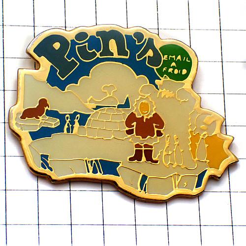 ピンバッジ・ペンギンやイグルー南極エスキモーイヌイット◆フランス限定ピンズ◆レアなヴィンテージものピ...