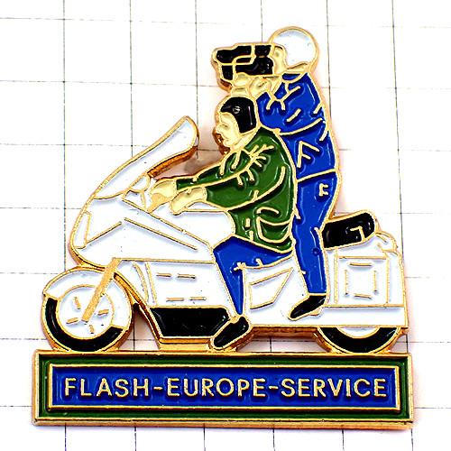 ピンバッジ・バイクで撮影中オートバイ映像カメラ二人乗りジャーナリスト◆フランス限定ピンズ◆レアなヴィ...