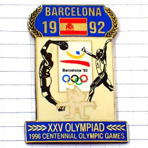 ピンバッジ・バルセロナ五輪1992年オリンピック犬コビ国旗スペイン選手 COBI BARCELONA-1992 SPAIN◆フランス限定ピンズ