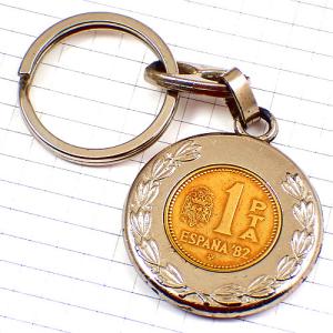 キーホルダー・スペイン硬貨コイン1ペセタ国王フ...の詳細画像2