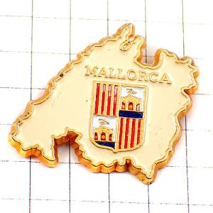 ピンバッジ・マヨルカ島の形スペイン紋章 MALLORCA SPAIN ISLAND MAP◆フランス限定ピンズ◆レアなヴィンテージものピンバッチ