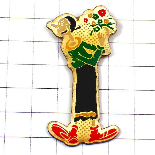 ピンバッジ・花束とオリーブ女の子ポパイ漫画 POPEYE OLIVE◆フランス限定ピンズ◆レアなヴィ...