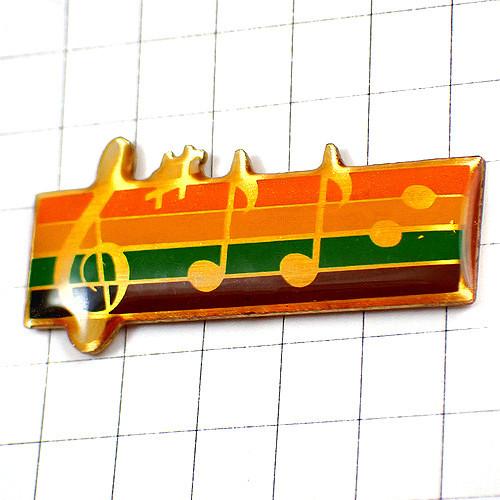 ピンバッジ・音楽ミュージック虹色の楽譜ト音記号シャープ八分音符◆フランス限定ピンズ◆レアなヴィンテー...