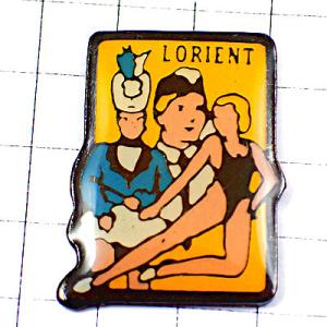 ピンバッジ・ロリアン民族衣装や水着ミリタリー軍の制服の女の子◆フランス限定ピンズ◆レアなヴィンテージものピンバッチ