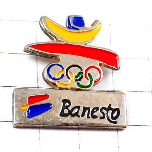 ピンバッジ・バルセロナ五輪オリンピック夏季 BANESTO BARCELONA-1992 SPAIN SANTANDER◆フランス限定ピンズ
