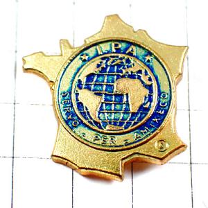 ピンバッジ・ＩＰＡポリス国際警察協会フランス地図ゴールド金色 IPA INTERNATIONAL-P...