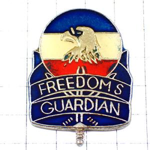ピンバッジ・自由の擁護者アメリカ軍ミリタリー米軍わし鷲イーグル鳥 FREEDOM-GUARDIAN ...
