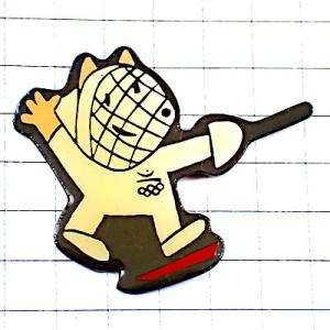 ピンバッジ・コビー犬バルセロナ五輪フェンシング選手スペイン夏季オリンピック中古品ビンテージ COBI BARCELONA-1992 SPAIN FENCING
