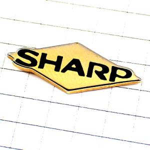 ピンバッジ・シャープ株式会社ロゴ金色ゴールド地に黒文字 SHARP JAPAN◆フランス限定ピンズ◆...