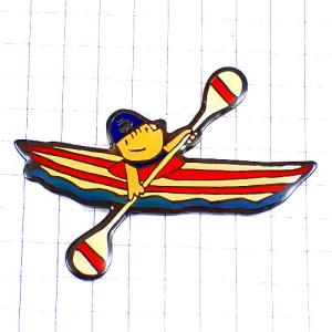 ピンバッジ・バルセロナ五輪カヌー船ボートを漕ぐコビ夏季オリンピック COBI BARCELONA-1992 SPAIN◆フランス限定ピンズ