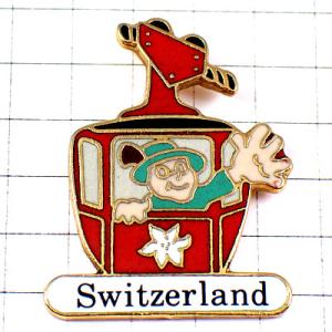 ピンバッジ・アルプスのケーブルカー花スイスのスキー場エーデルワイス SWISS SWITZERLAN...