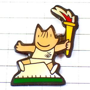 ピンバッジ・オリンピック聖火コビー五輪バルセロナ夏季スペイン犬 COBI BARCELONA-1992 SPAIN◆フランス限定ピンズ