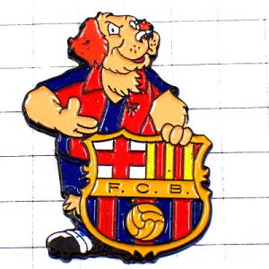 ピンバッジ・FCバルセロナ紋章サッカー球バルサ犬マスコット FCB BARCA FC-BARCELONA SPAIN BARCELONA◆フランス限定ピンズ