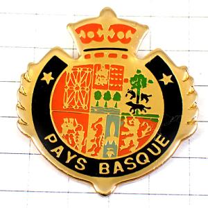 ピンバッジ・フランス領バスクの紋章 PAYS-BASQUE BASQUE FRANCE SPAIN◆フランス限定ピンズ◆レアなヴィンテージものピンバッチ