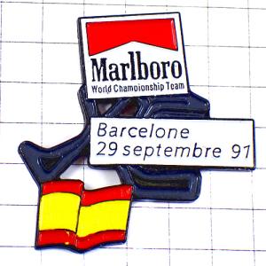 ピンバッジ・バルセロナF1サーキット車スペイン国旗レース場 MARLBORO CIRCUIT BARCELONA SPAIN FLAG◆フランス限定ピンズ