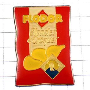 ピンバッジ・ポテトチップス赤い袋 FLODOR FRITTES CHIPS FRANCE◆フランス限...