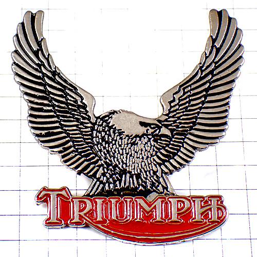 ピンバッジ・トライアンフ英国バイク二輪イーグル鷲わしイギリス銀色シルバー TRIUMPH ENGLA...