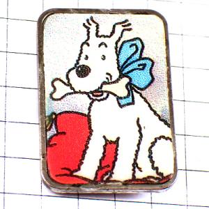 ピンバッジ・ミルゥ犬スノーウィ漫画タンタンの冒険旅行BDバンドデシネ TINTIN MILOU◆フラ...
