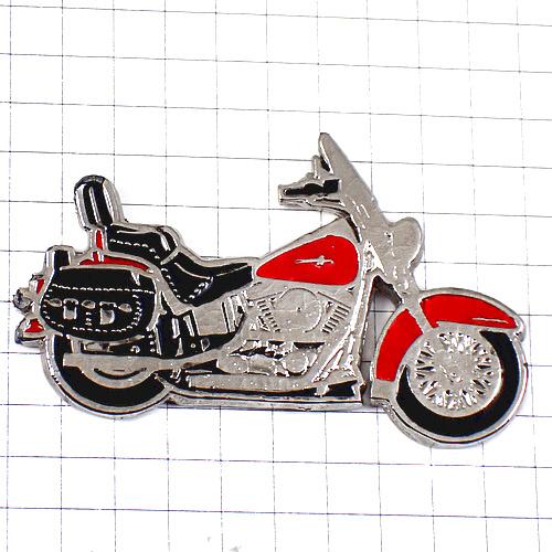 ピンバッジ・ハーレーダビッドソン二輪バイク赤オートバイ銀色ピューター製 HARLEY-DAVIDSO...