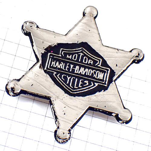 ピンバッジ・ハーレーダビッドソン二輪バイク星スター銀色シルバー HARLEY-DAVIDSON ST...