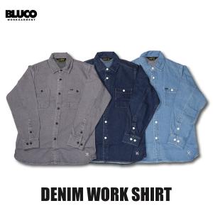 BLUCO(ブルコ) OL-1122 DENIM WORK SHIRT 3色(NVY/BLK/BLU)☆送料無料☆｜pinsstore