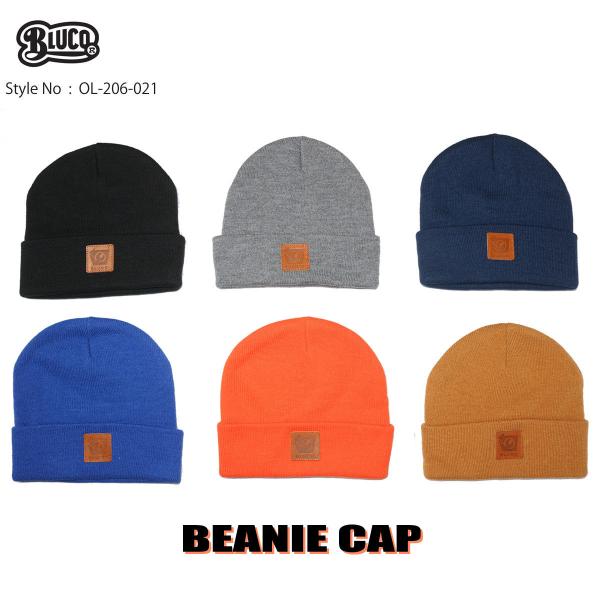 BLUCO(ブルコ)OL-206-021 BEANIE 6色(ブラック・ブルー・キャメル・グレー・ネ...