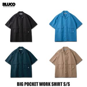 BLUCO(ブルコ) OL-21-002 BIG POCKET WORK SHIRT S/S 4色(BLK/BLU/NVY/KHK)☆送料無料☆｜pinsstore