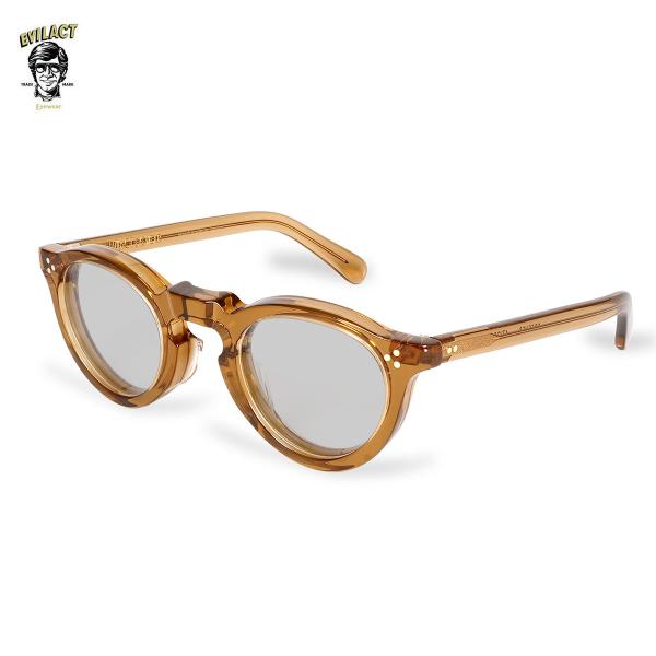 EVILACT(イーブルアクト) GREEVES-05 アンバークリアフレームx調光スモークレンズ ...