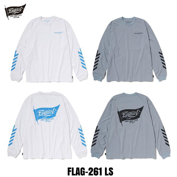EVILACT(イーブルアクト) FLAG-261 LS 2色(WHITE/LIGHT BLUE) ...