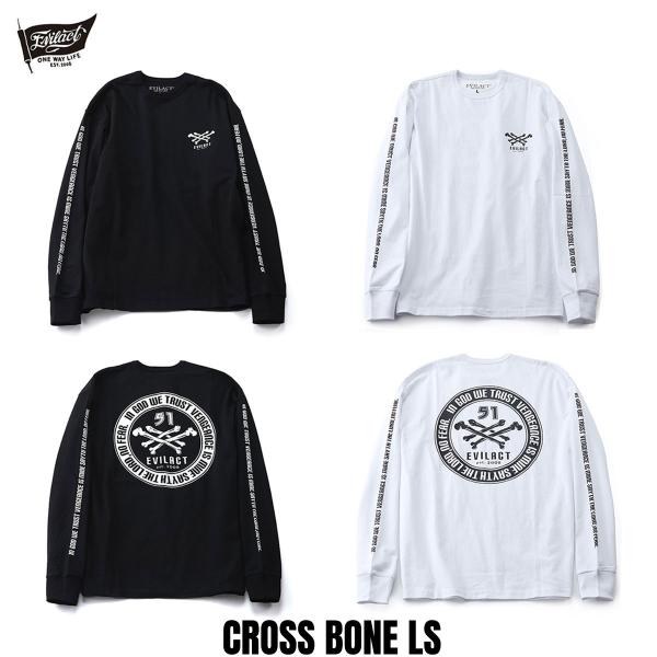 EVILACT(イーブルアクト) CROSS BONE LS 2色(ブラック/ホワイト)☆送料無料☆