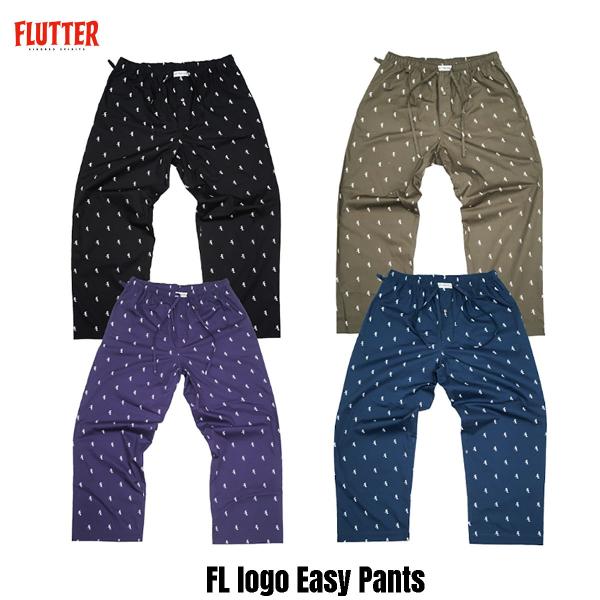 FLUTTER(フラッター) O/E FL logo Easy Pants (BLACK/OD/PU...