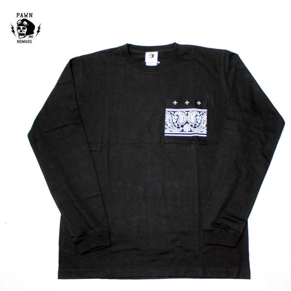 PAWN(パーン) GRIFFIN POCKET L/S TEE ブラック☆送料無料!!☆