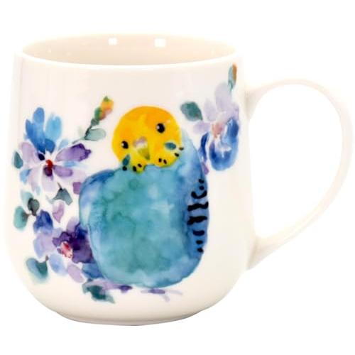 セラミック藍 ミニョンマグカップ セキセイインコ Φ7.7×H8.7cm 15264
