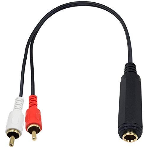 Poyiccot 6.35mm RCA 変換 オーディオケーブル、6.35mm（メス）to 2RCA...