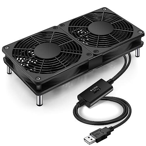 Mauknci 冷却ファン 静音 USBファン 12cm 2個1組 スピード調整 5V ミニファン ...