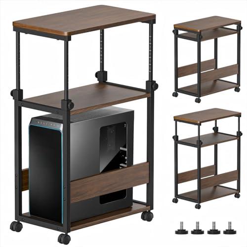 DAIWIN パソコンワゴン pcラック cpuワゴン 昇降式 天板高さ調節可能 幅60×奥行35×...