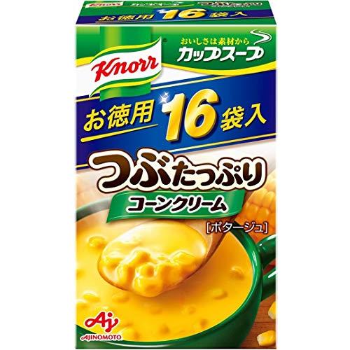 クノールカップスープつぶたっぷりコーンクリームお徳用16袋入徳用味の素野菜スープインスタントスープ大...