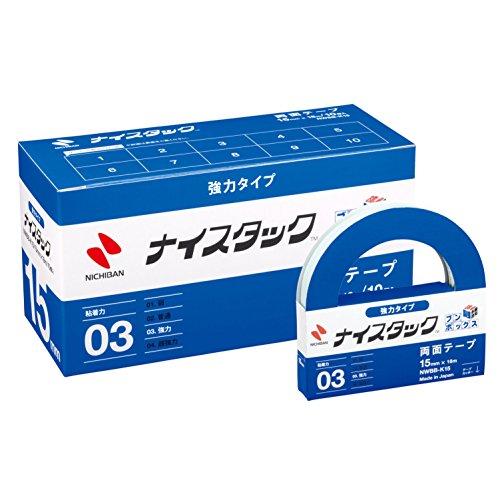 ニチバン 両面テープ ナイスタック (強力) 10巻入 15mm×18m NWBB-K15