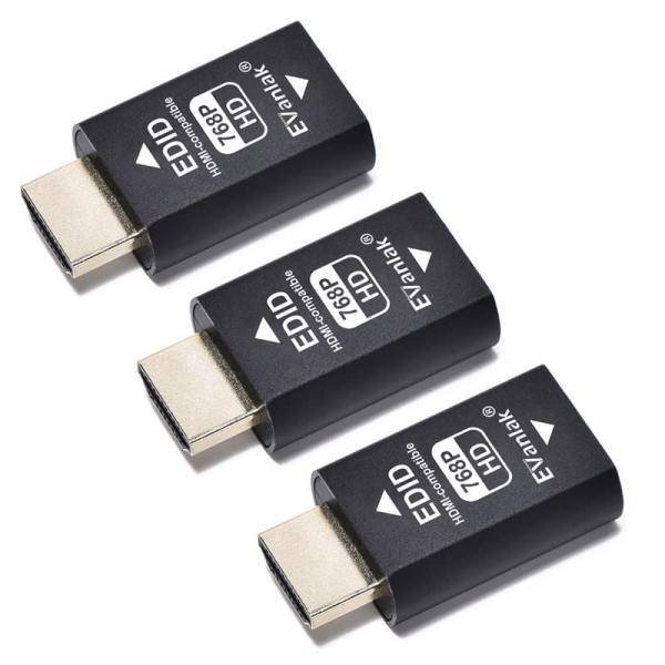 EVanlak(イヴァンラック) HDMI EDIDエミュレーター パススルー エミュレーターアダプ...