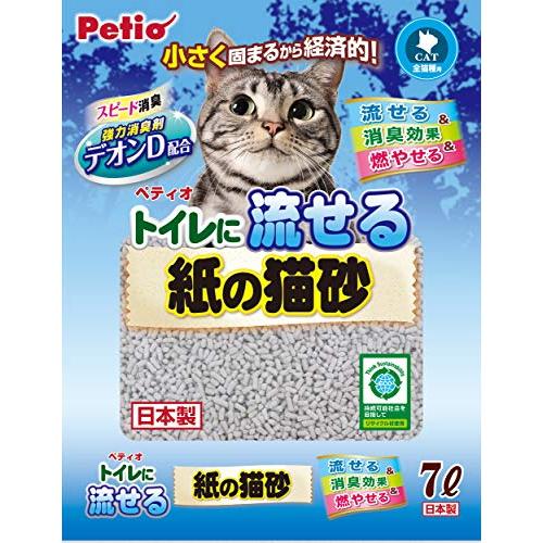 ペティオ(Petio)トイレに流せる紙の猫砂7L