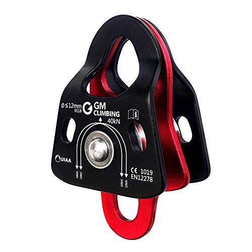GM CLIMBING 40kN マイクロダブルプーリー CE UIAA認証 ボールベアリング 倍力...