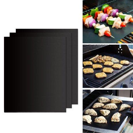 GWHOLEグリルマットバーベキュー網BBQシート鉄板用3枚セット繰り返す使用可能50*40cm3枚...