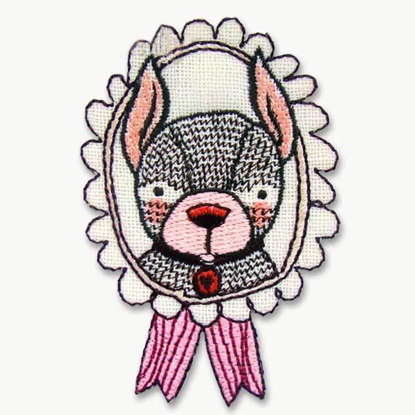 ワッペン（ILLUSTRATION／フレンチブルドッグ・犬）　アイロン接着OK イラストちっくな動物...