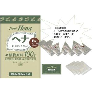 配送料無料 テンスター ファインヘナ ディープブラウン 40g×6袋入(外箱たたんで同梱)｜Piony-パイオニー ヤフー店
