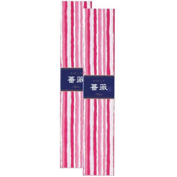 メール便で配送料無料  日本香堂 かゆらぎ 薔薇 スティック香立付 40本入×2個セット(899)