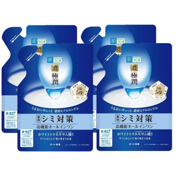 メール便で配送料無料 肌研 極潤美白パーフェクトゲルつめかえ用 80g ×4個セット